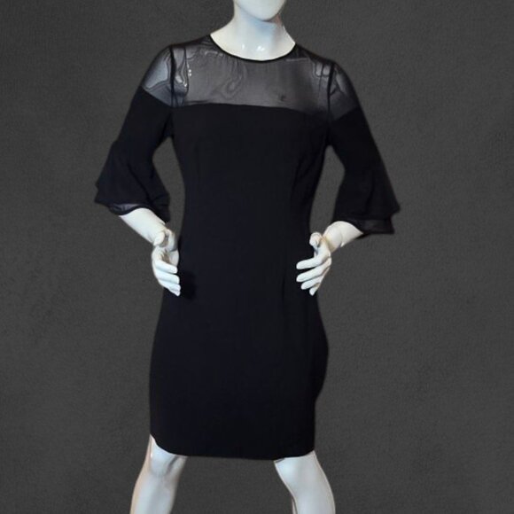 AIDAN MATTOX Black Tie Evening Bodycon Dress sz 10 - Picture 1 of 7